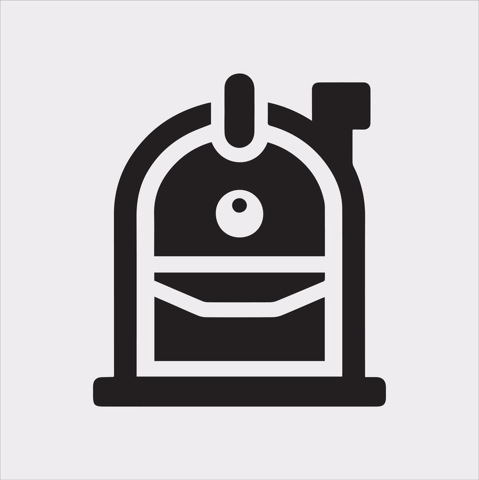 Mailbox symbol silhouette on white background vector