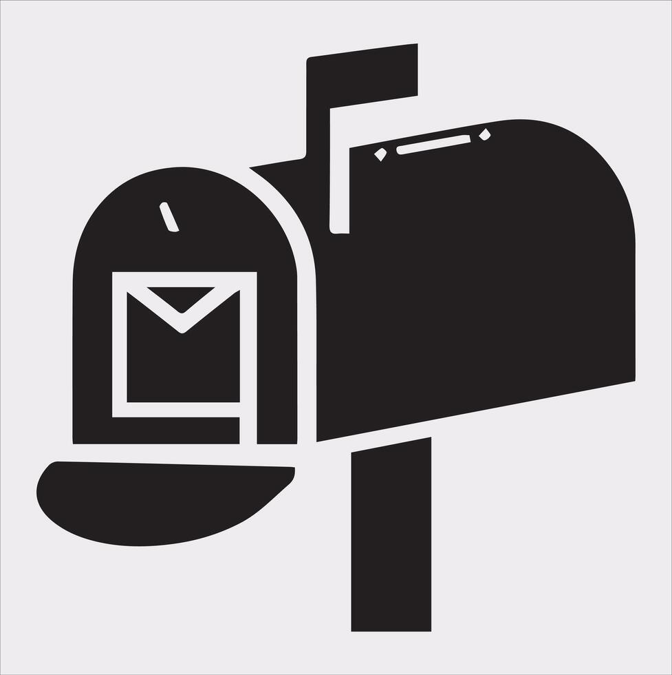 Mailbox symbol silhouette on white background vector