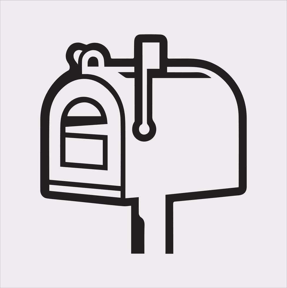 Mailbox symbol silhouette on white background vector