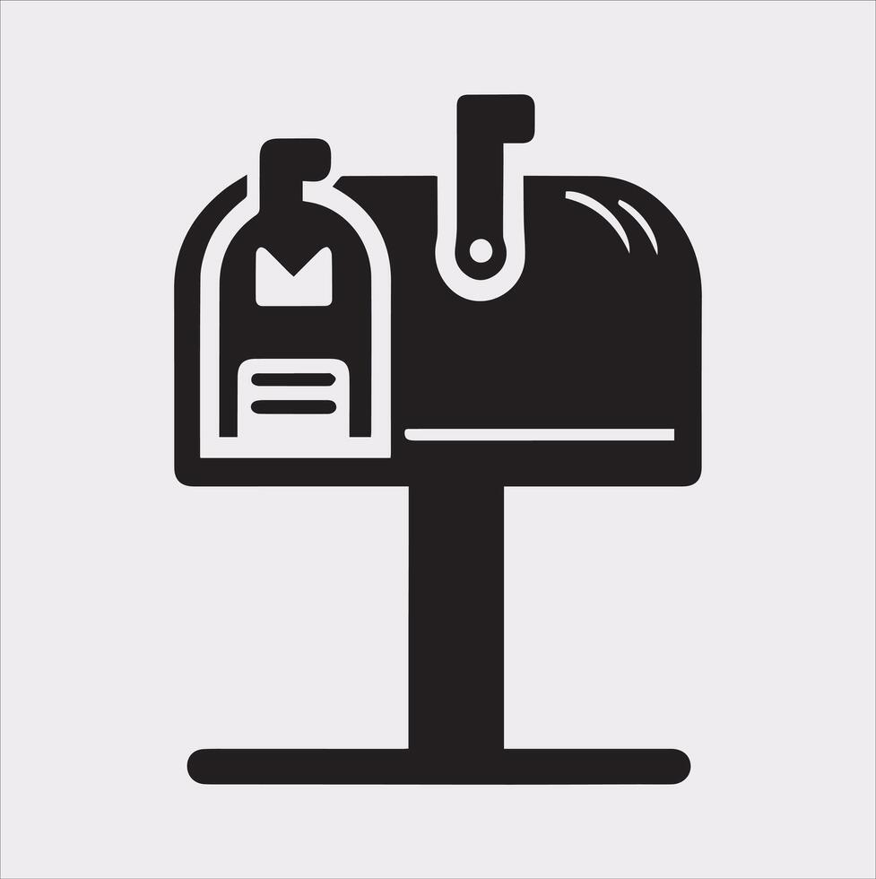 Mailbox symbol silhouette on white background vector