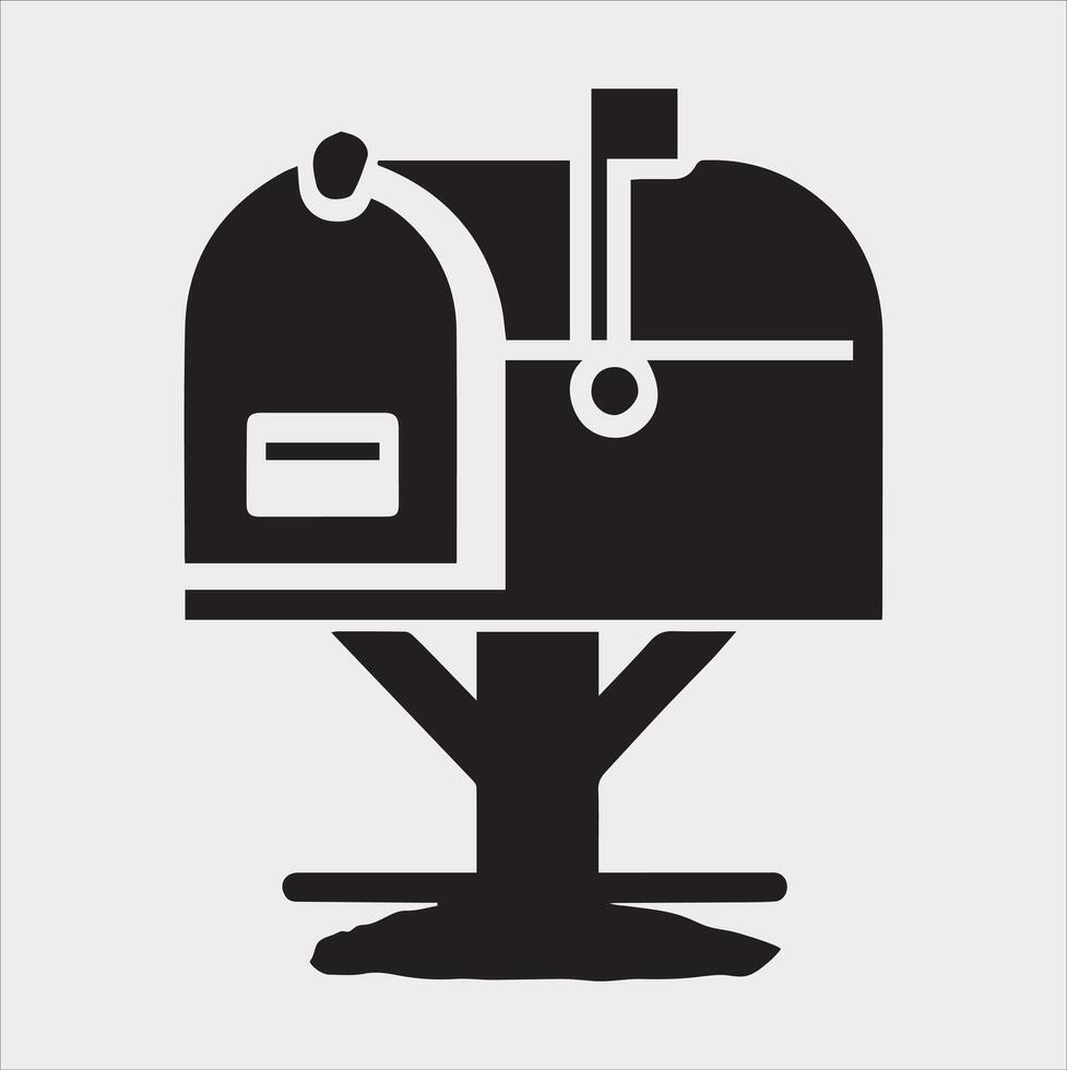 Mailbox symbol silhouette on white background vector