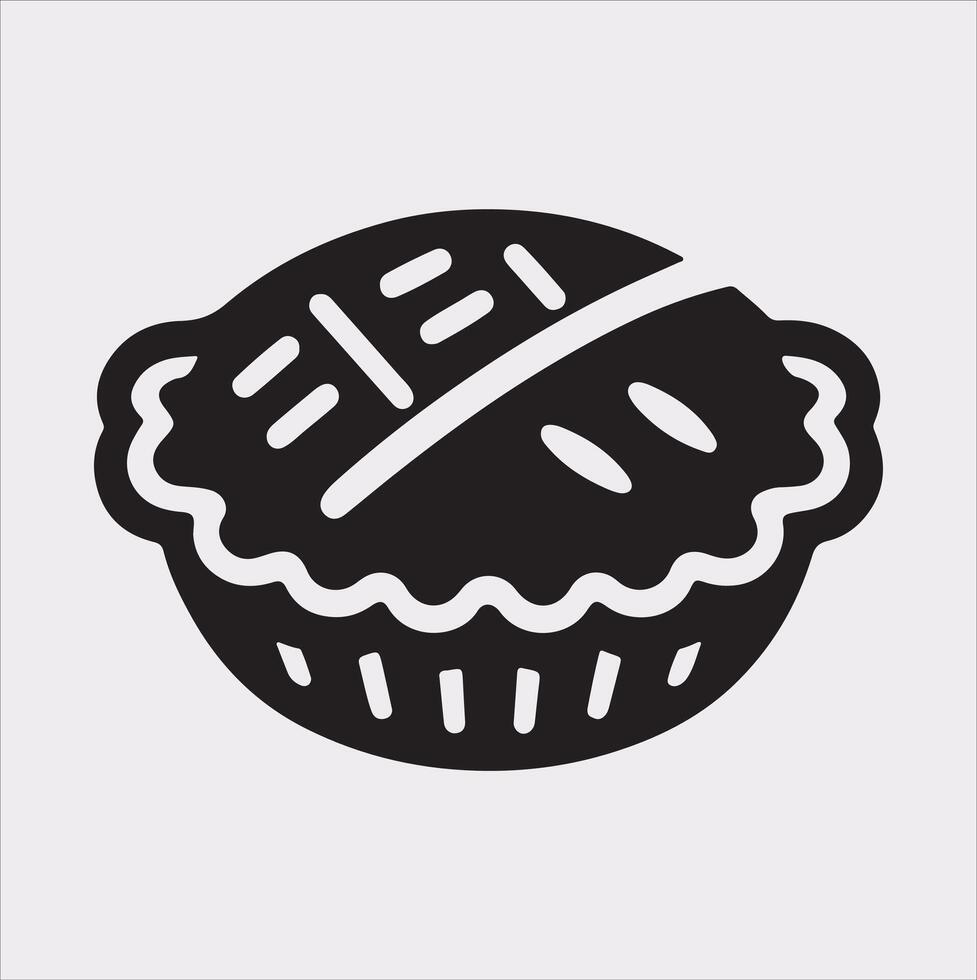 Pie icon silhouette on white background vector