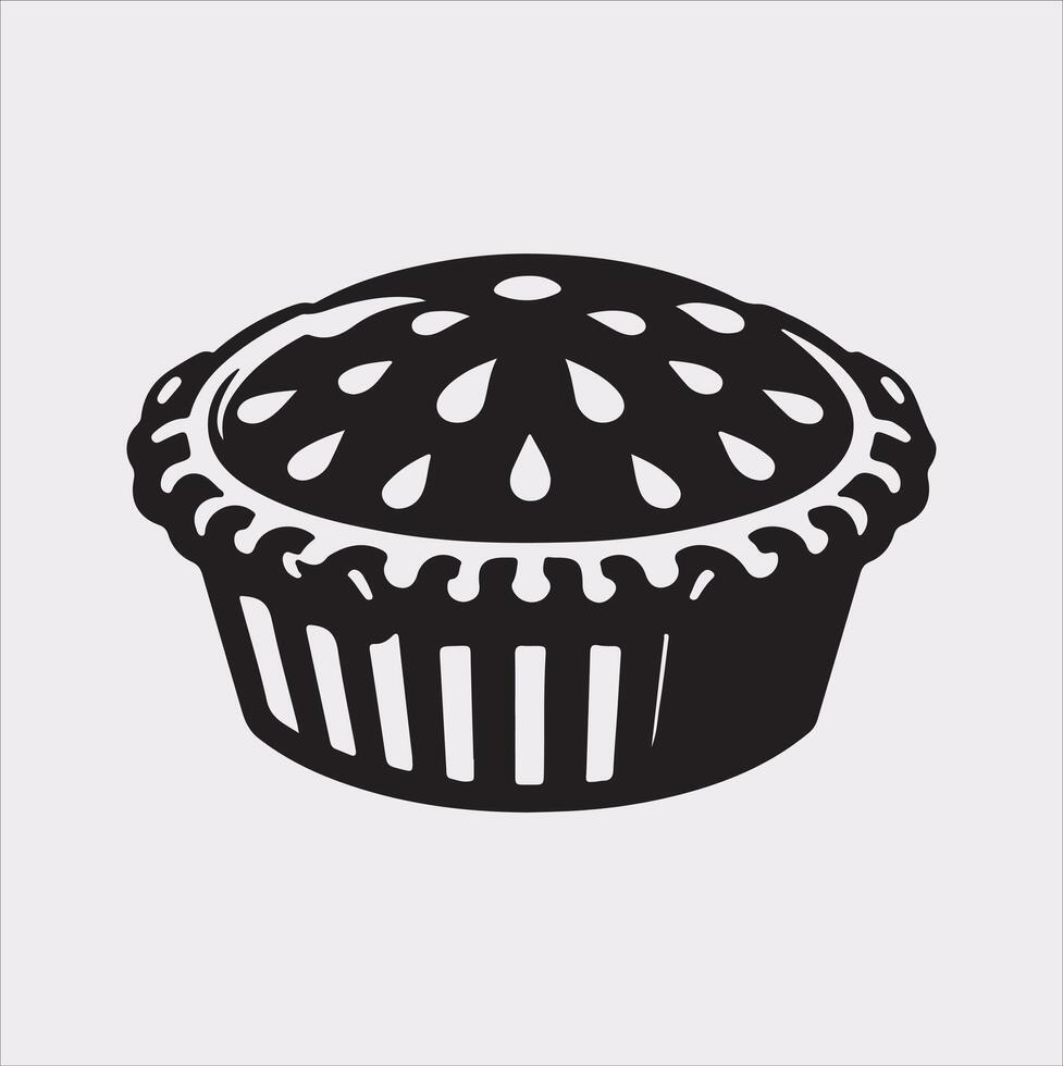 Pie icon silhouette on white background vector
