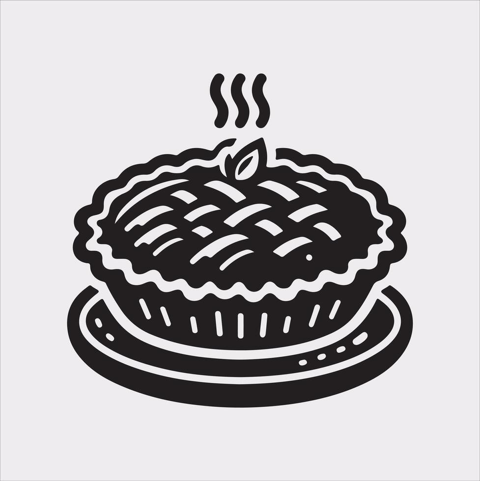 Pie icon silhouette on white background vector