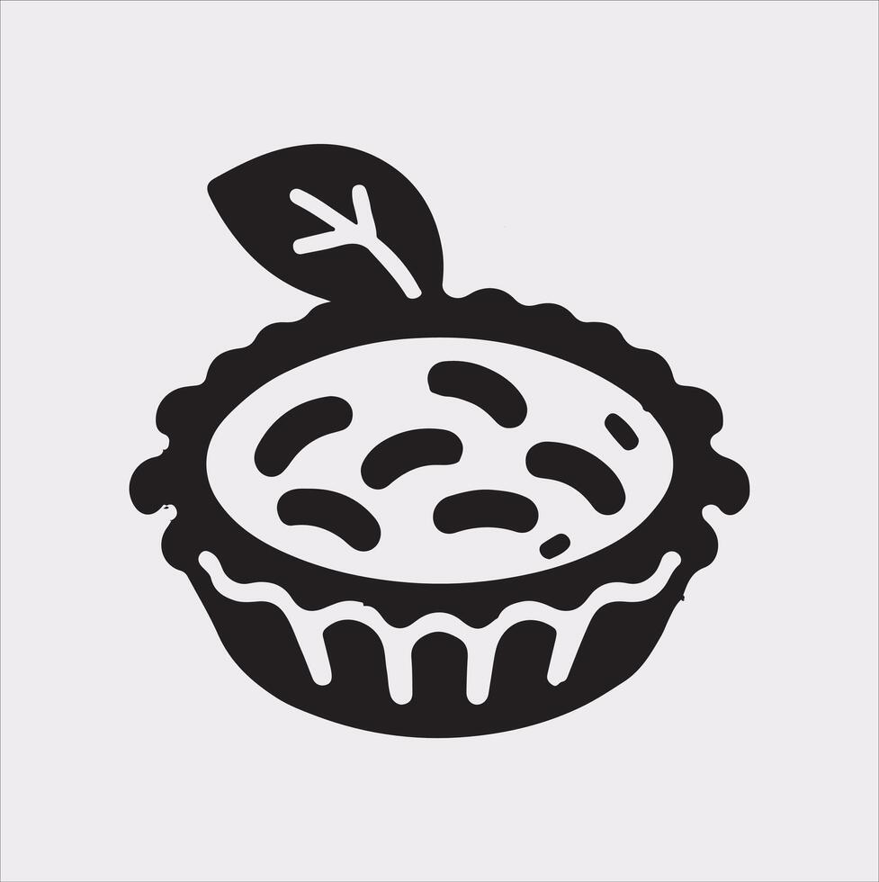 Pie icon silhouette on white background vector