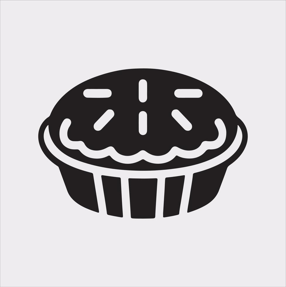 Pie icon silhouette on white background vector
