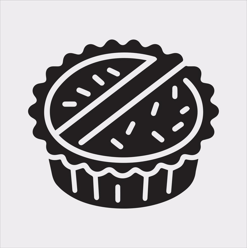 Pie icon silhouette on white background vector