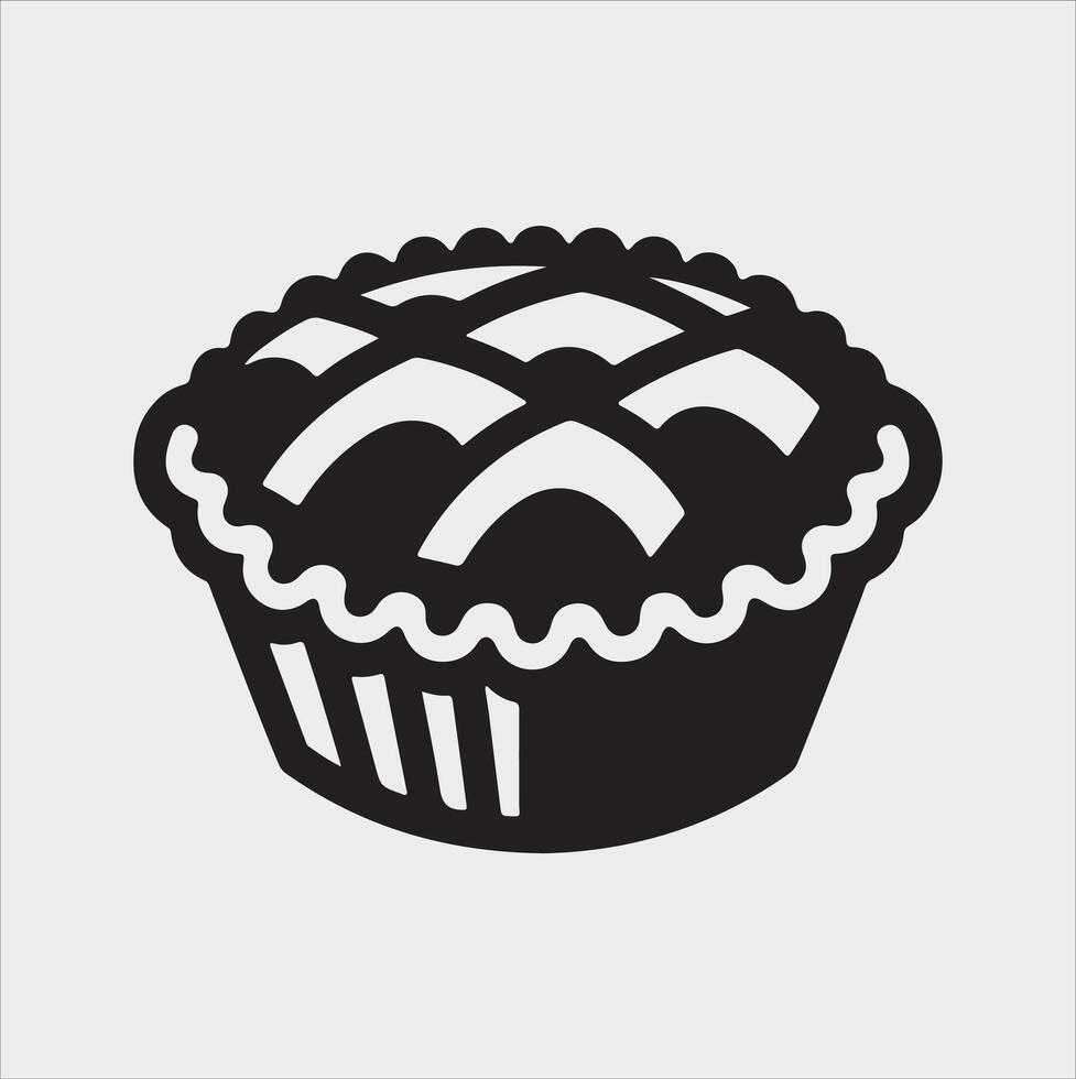 Pie icon silhouette on white background vector