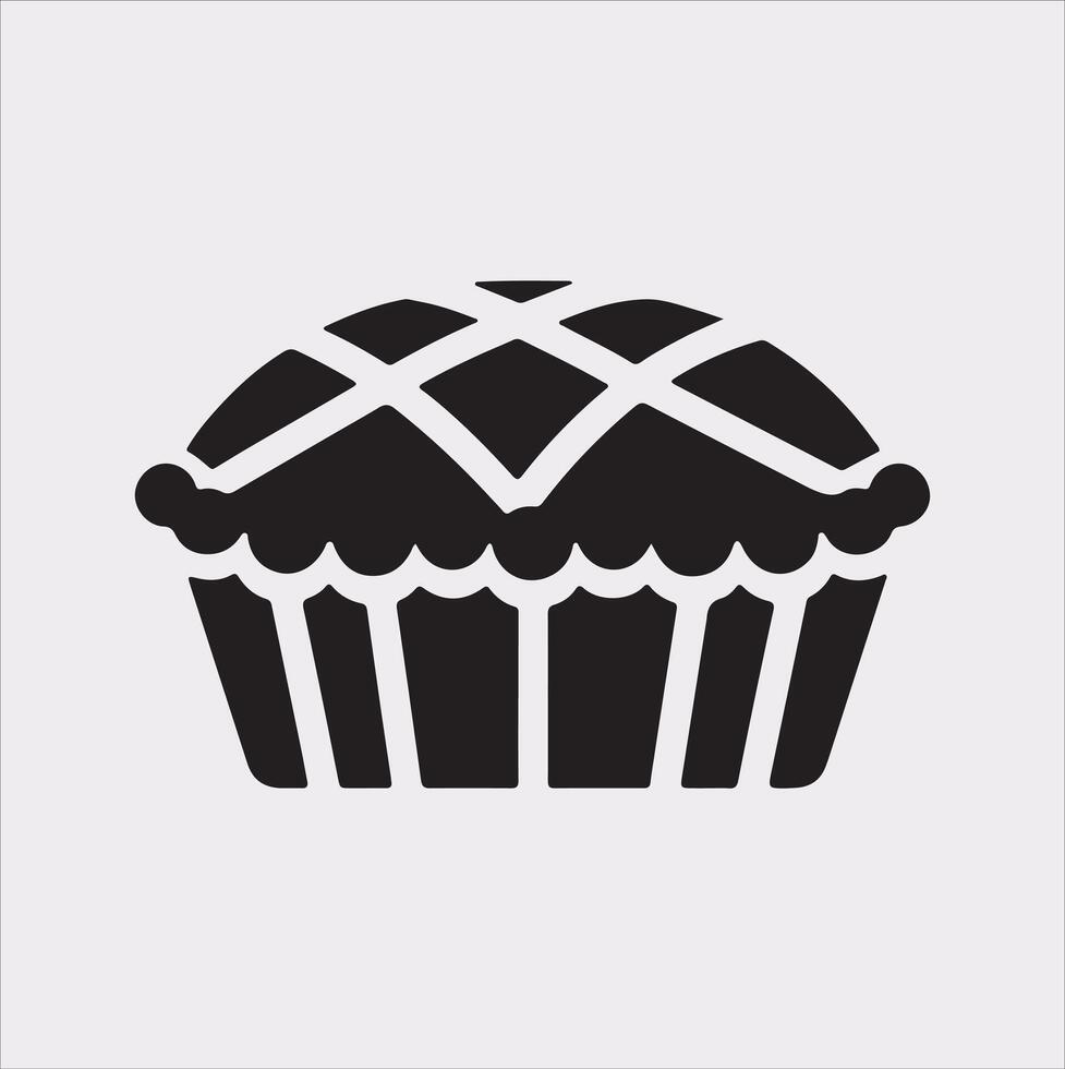 Pie icon silhouette on white background vector