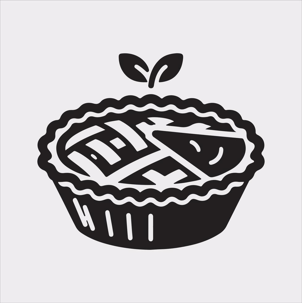 Pie icon silhouette on white background vector