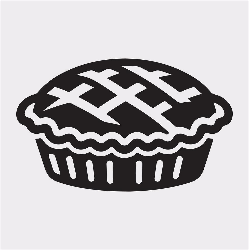 Pie icon silhouette on white background vector