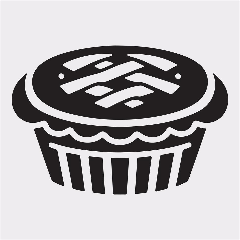 Pie icon silhouette on white background vector