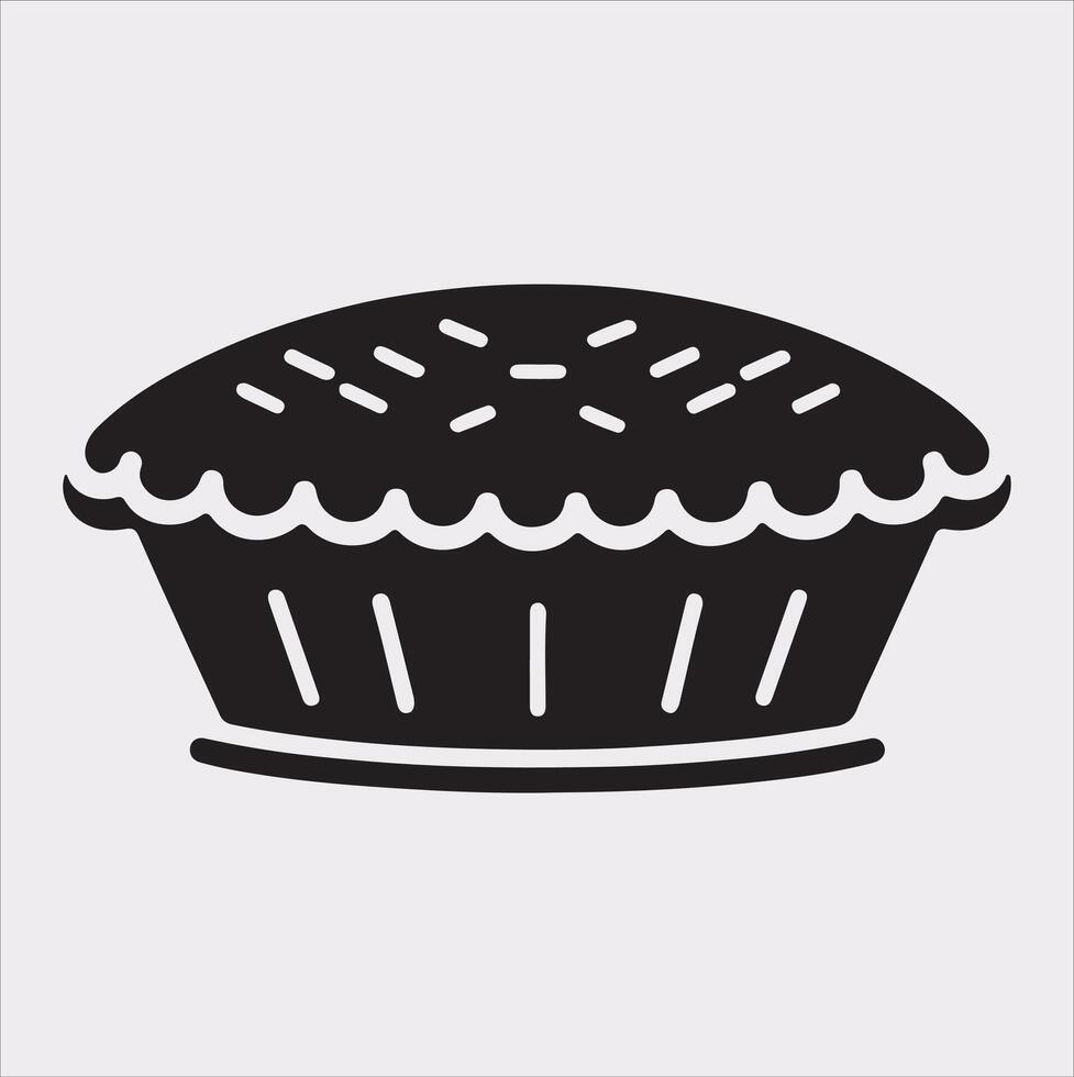 Pie icon silhouette on white background vector