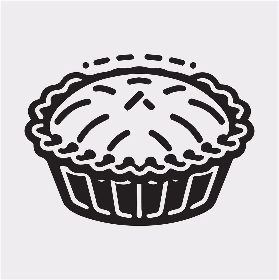 Pie icon silhouette on white background vector