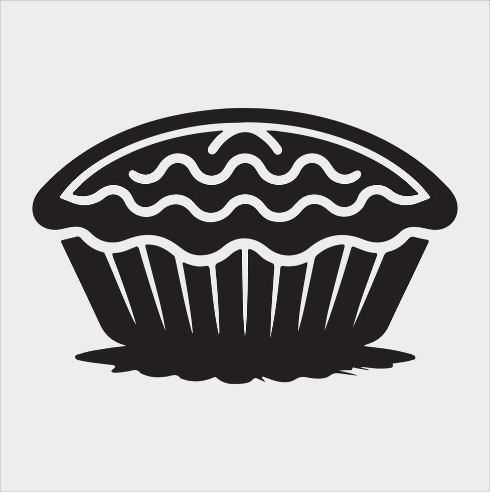 Pie icon silhouette on white background vector
