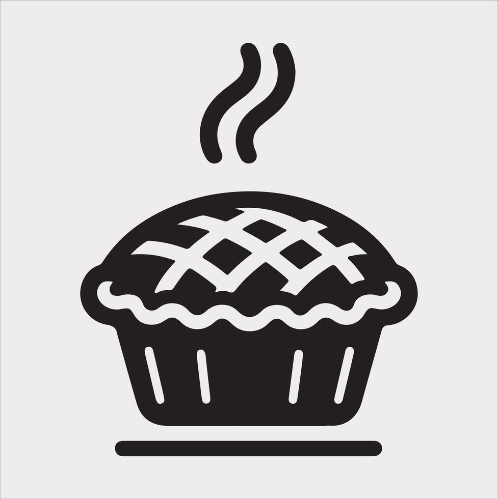 Pie icon silhouette on white background vector