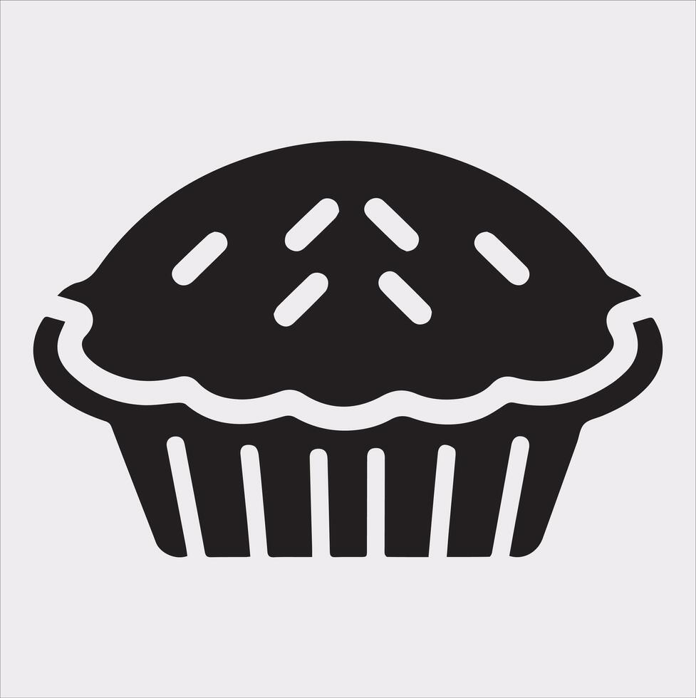Pie icon silhouette on white background vector