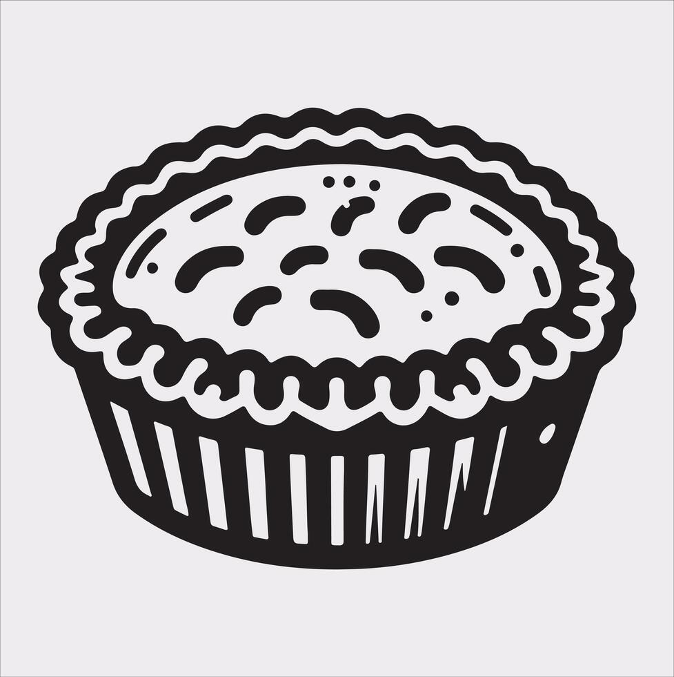 Pie icon silhouette on white background vector