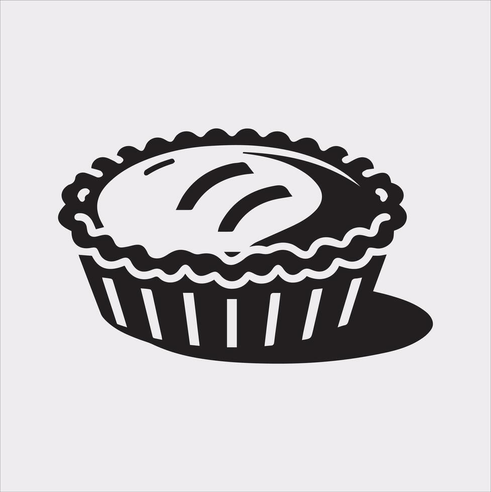 Pie icon silhouette on white background vector