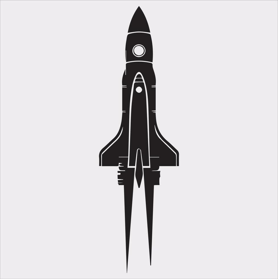 rocket silhouette on white background vector