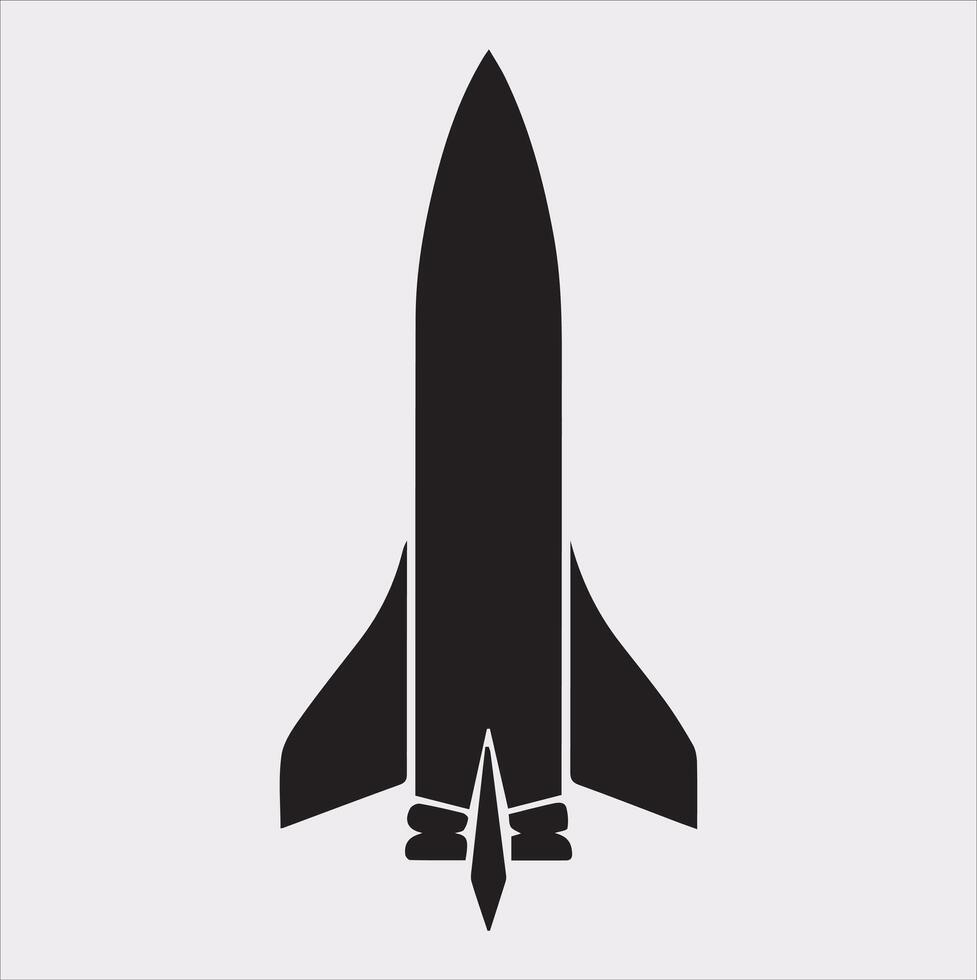 rocket silhouette on white background vector