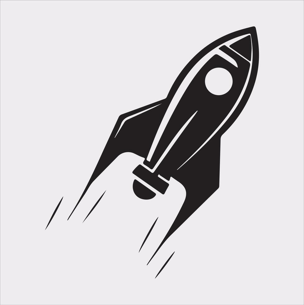rocket silhouette on white background vector