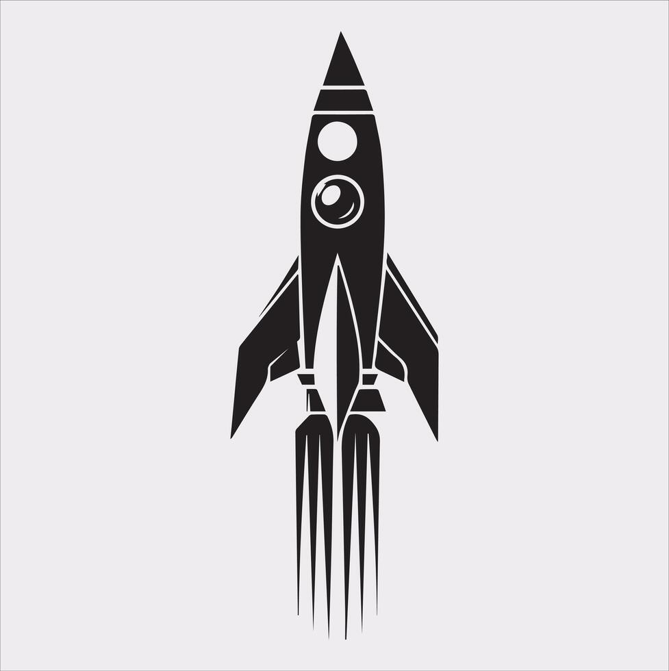 rocket silhouette on white background vector