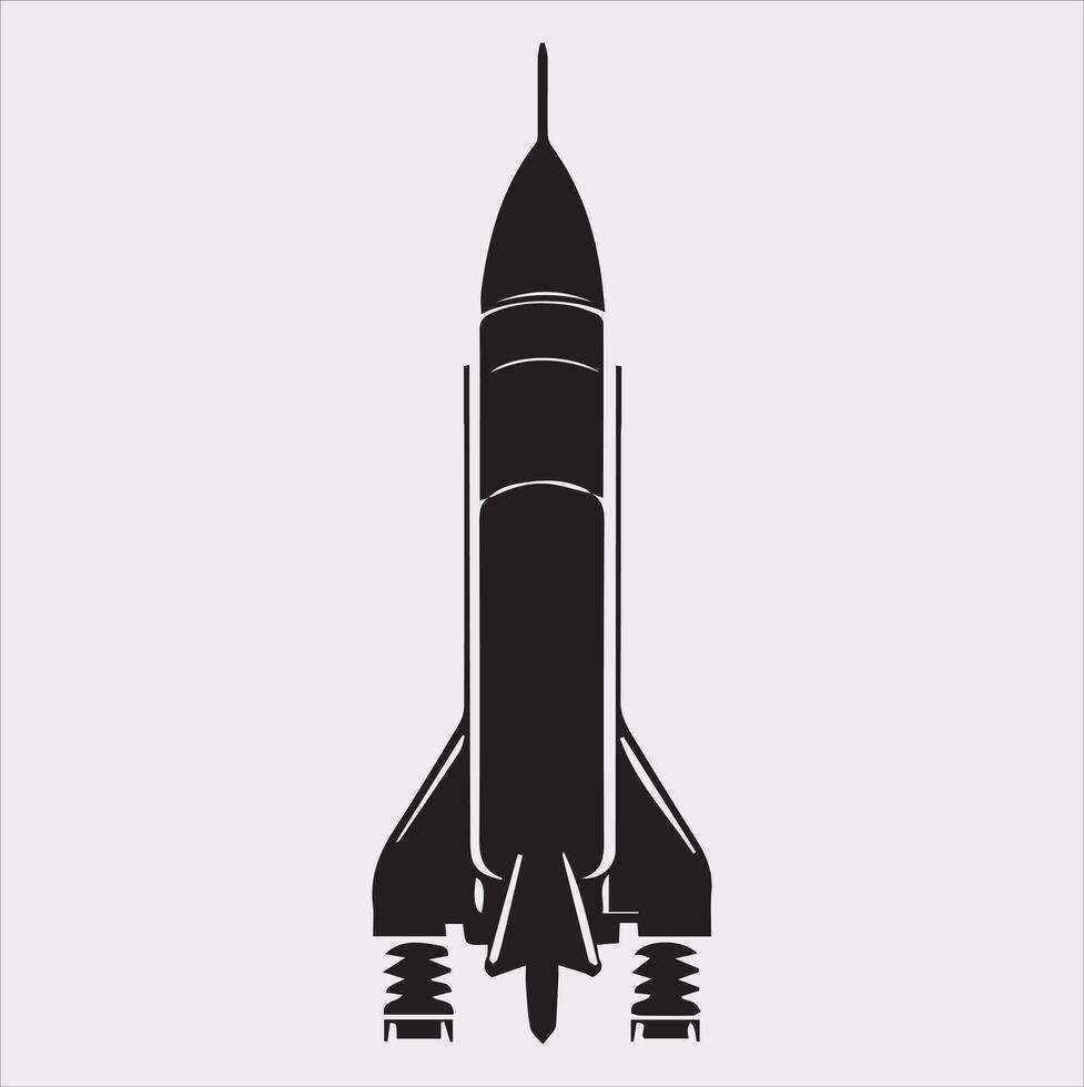 rocket silhouette on white background vector