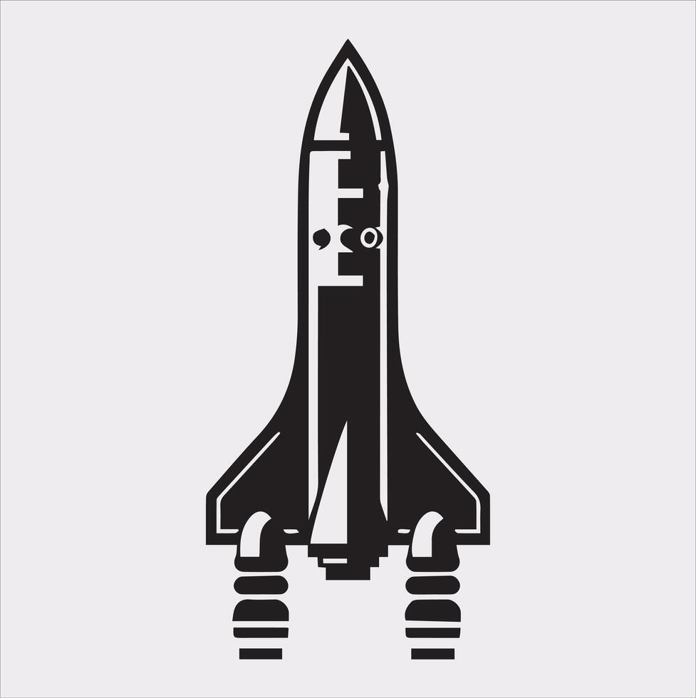 rocket silhouette on white background vector