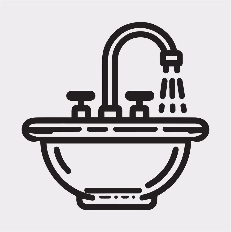 sink silhouette on white background vector