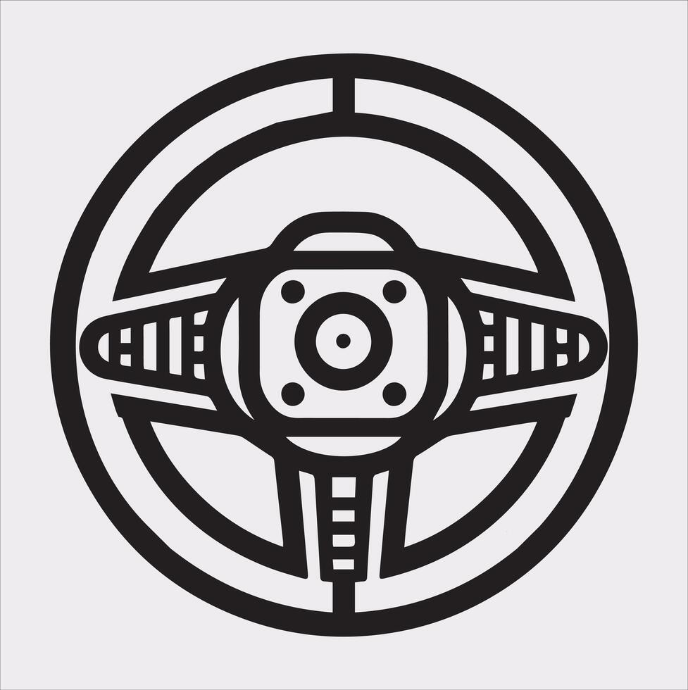 Steering wheel icon Car, auto silhouette on white background vector