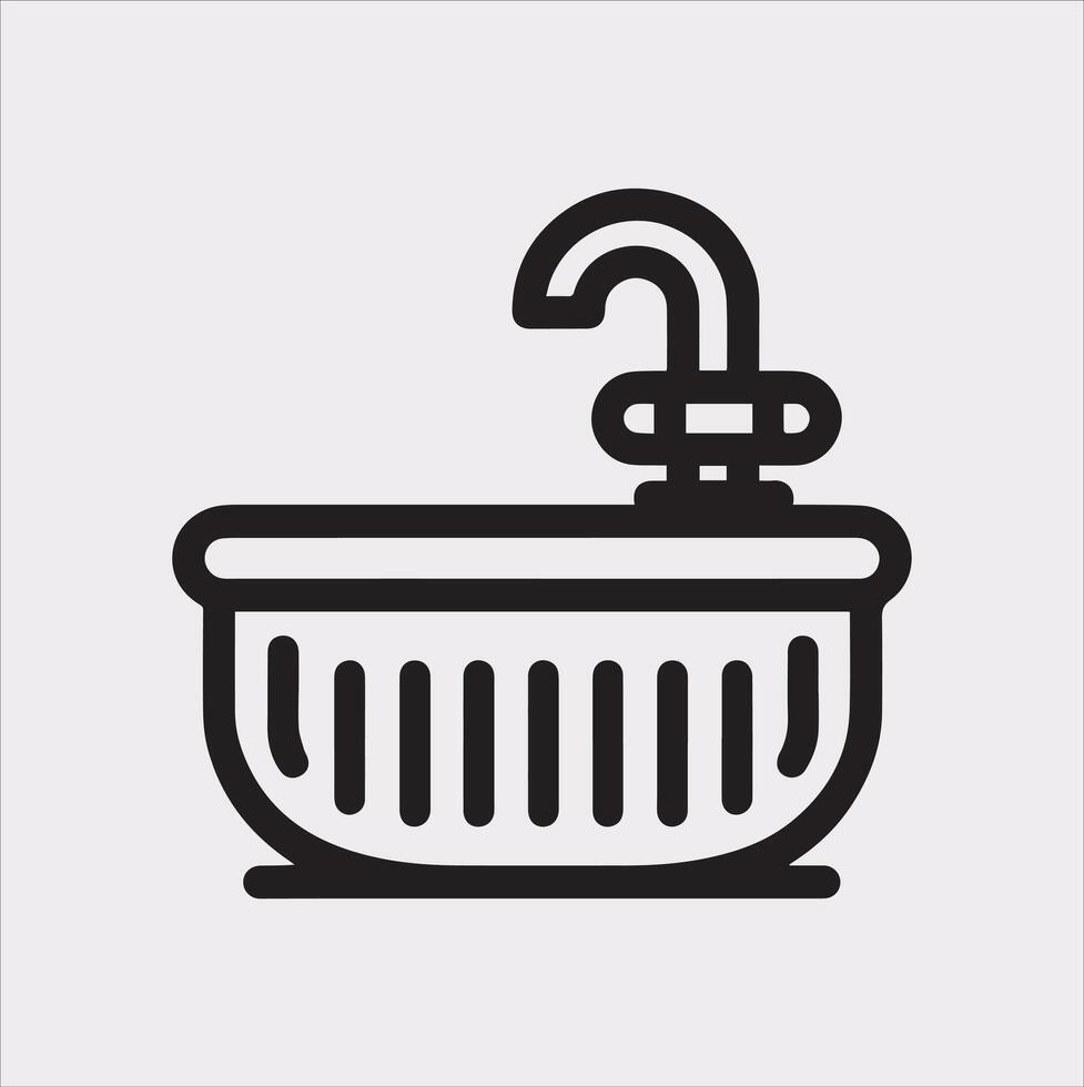 sink silhouette on white background vector