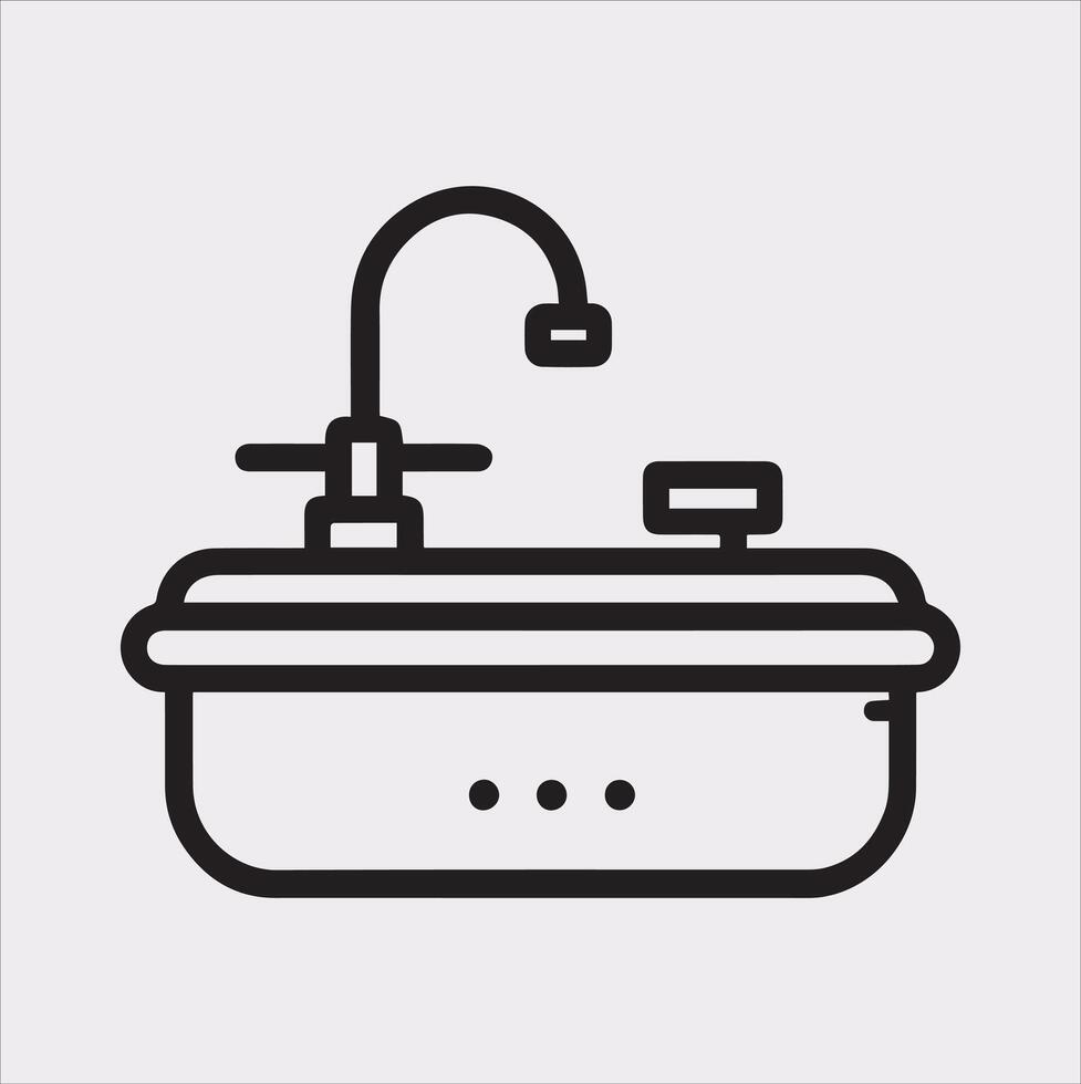 sink silhouette on white background vector