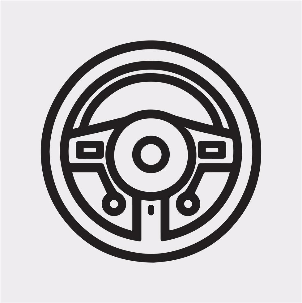 Steering wheel icon Car, auto silhouette on white background vector