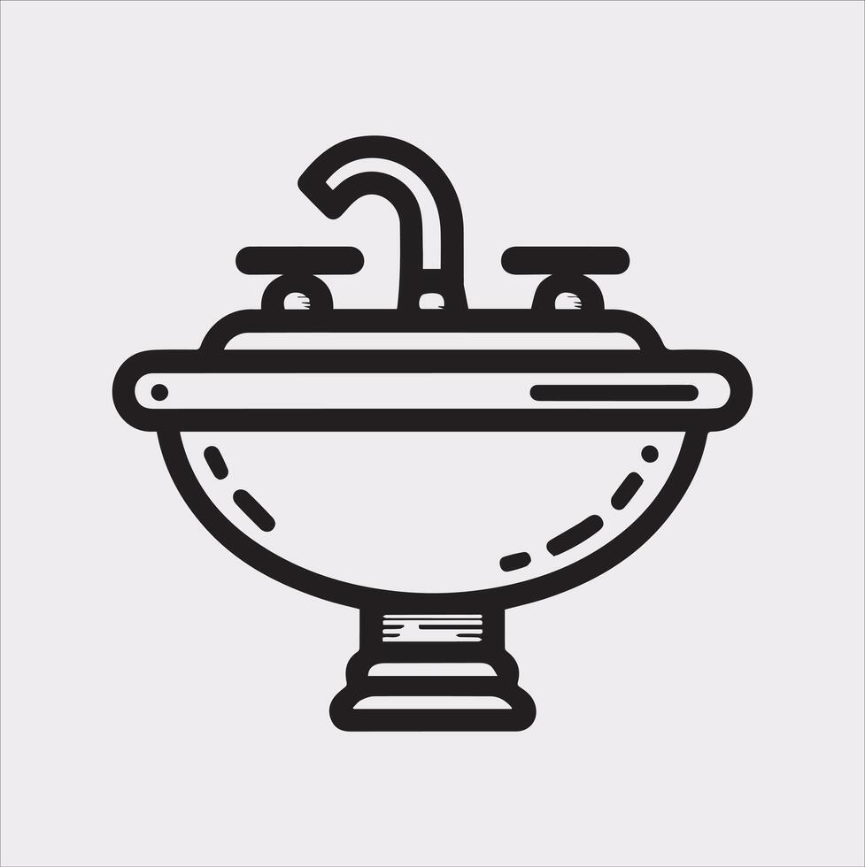 sink silhouette on white background vector