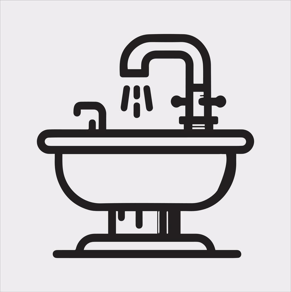 sink silhouette on white background vector