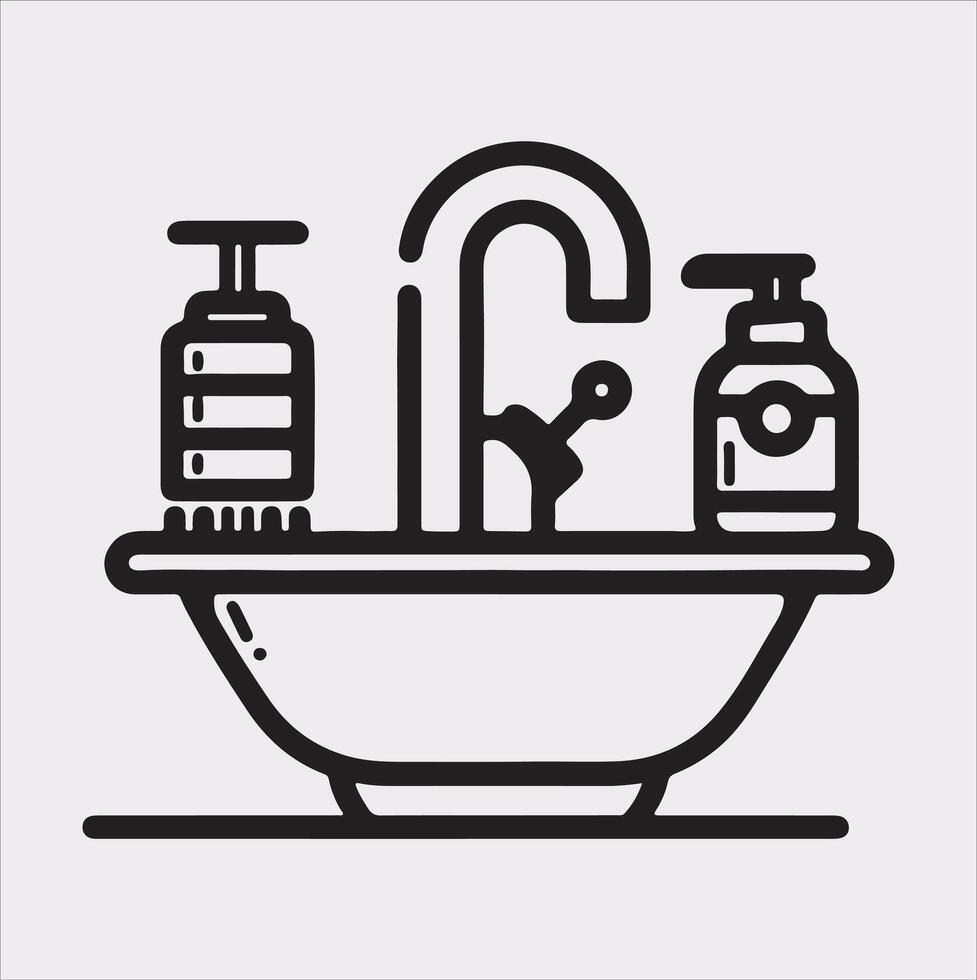 sink silhouette on white background vector