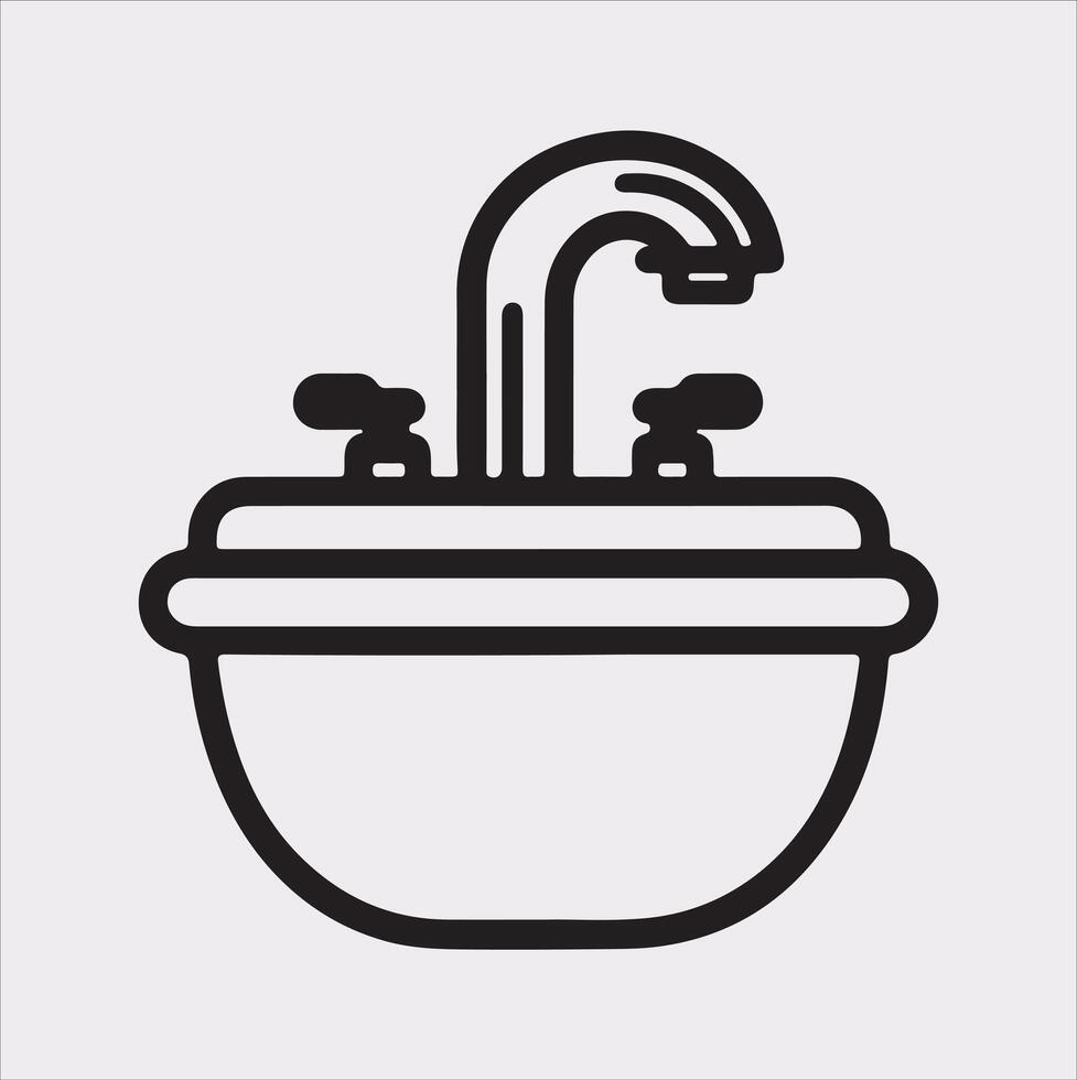 sink silhouette on white background vector