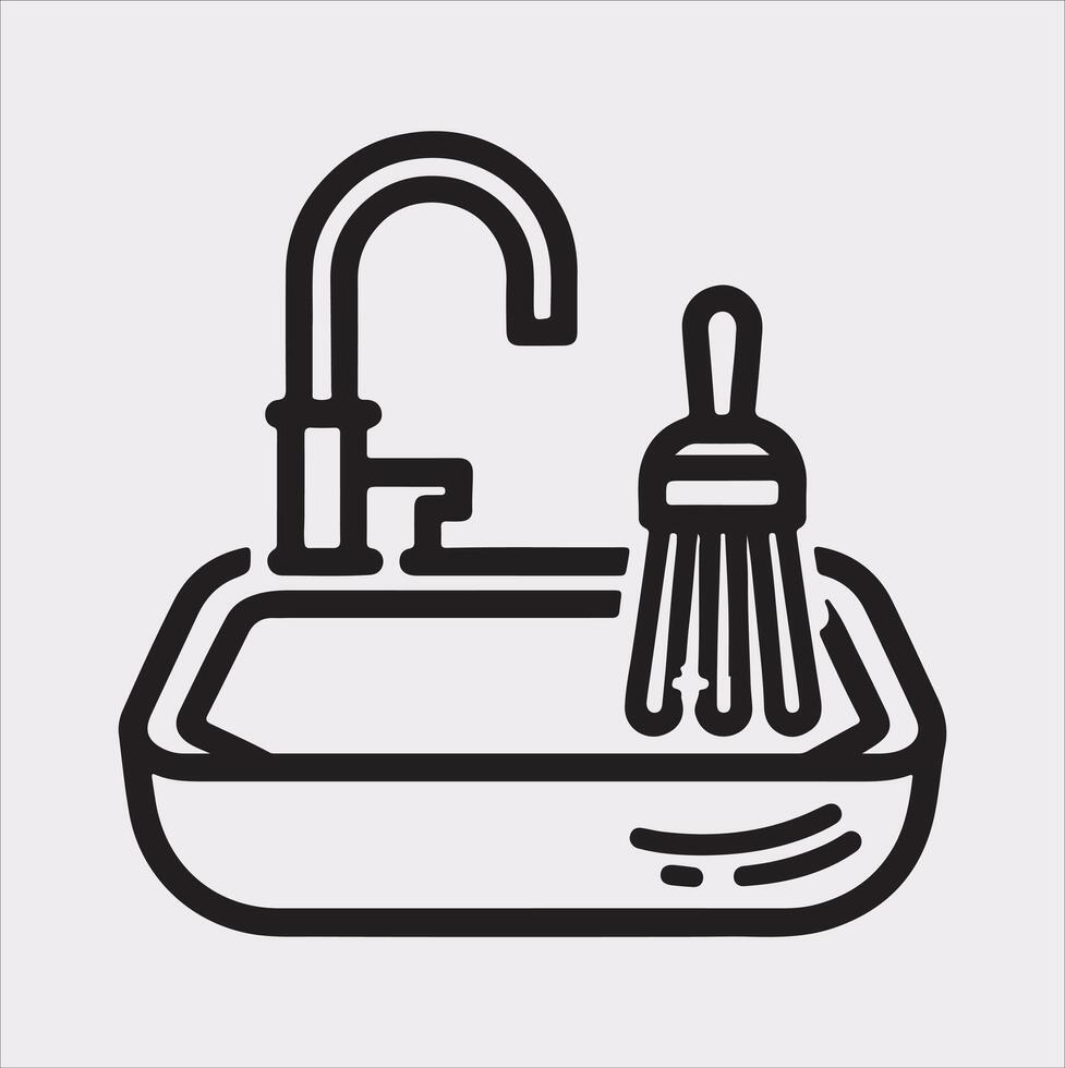 sink silhouette on white background vector