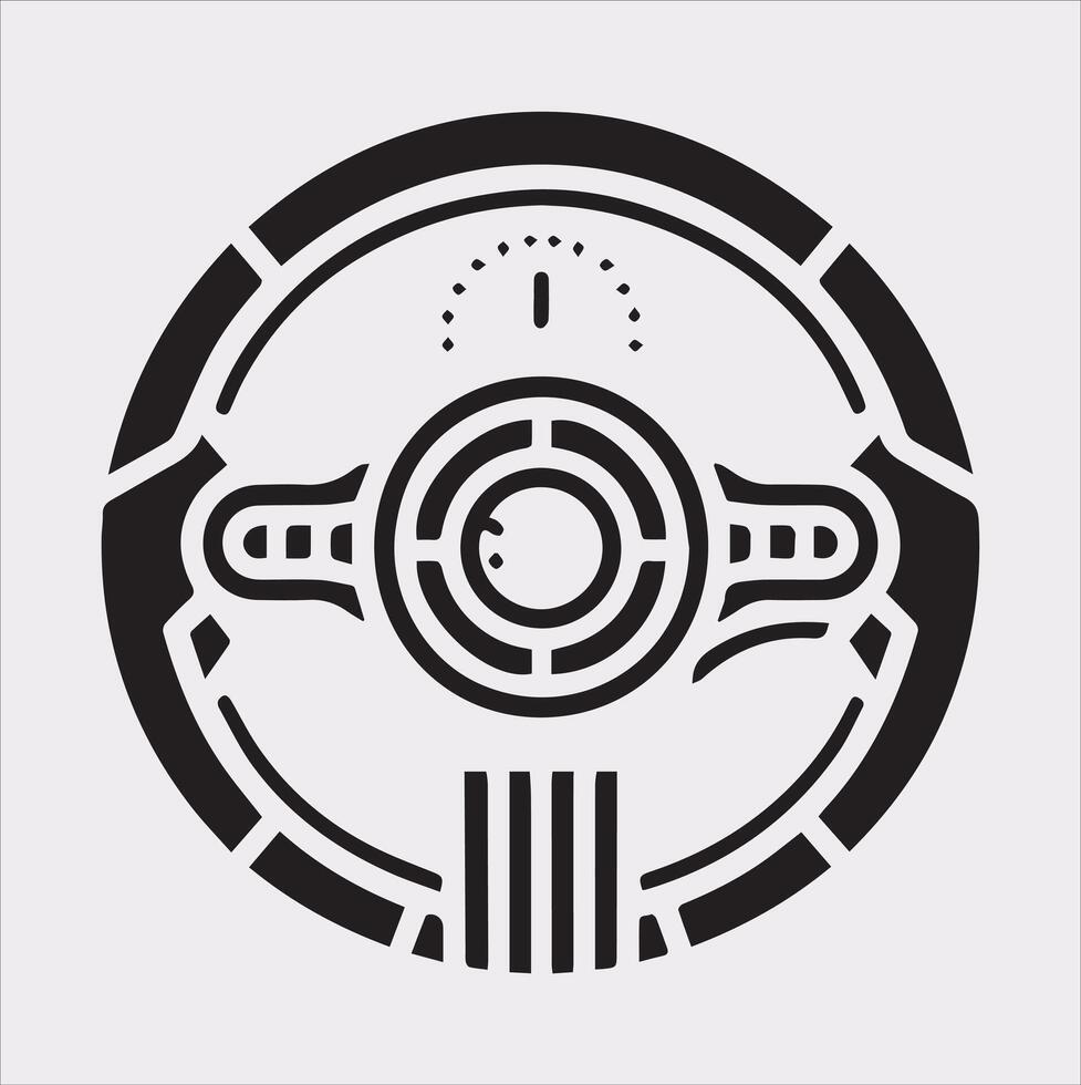 Steering wheel icon Car, auto silhouette on white background vector