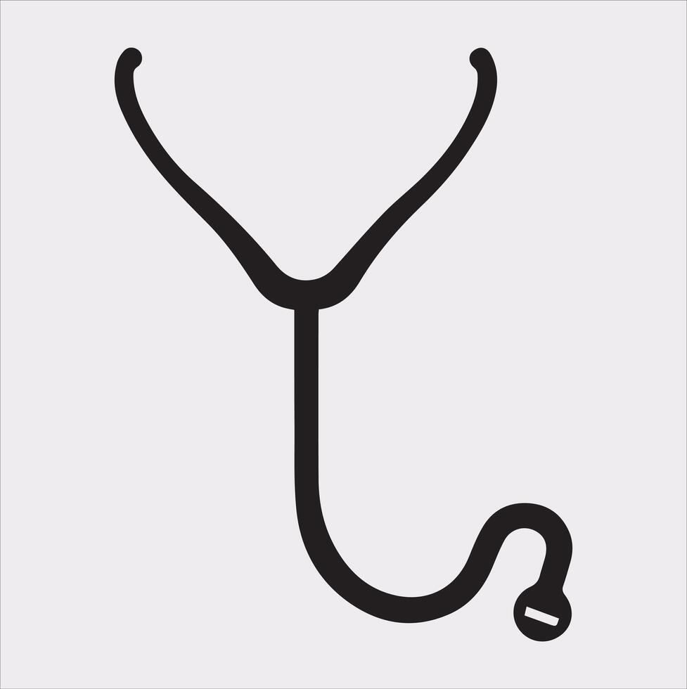 Stethoscope symbol healthe logo silhouette on white background vector