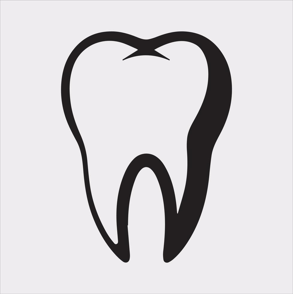 Tooth silhouette on white background vector