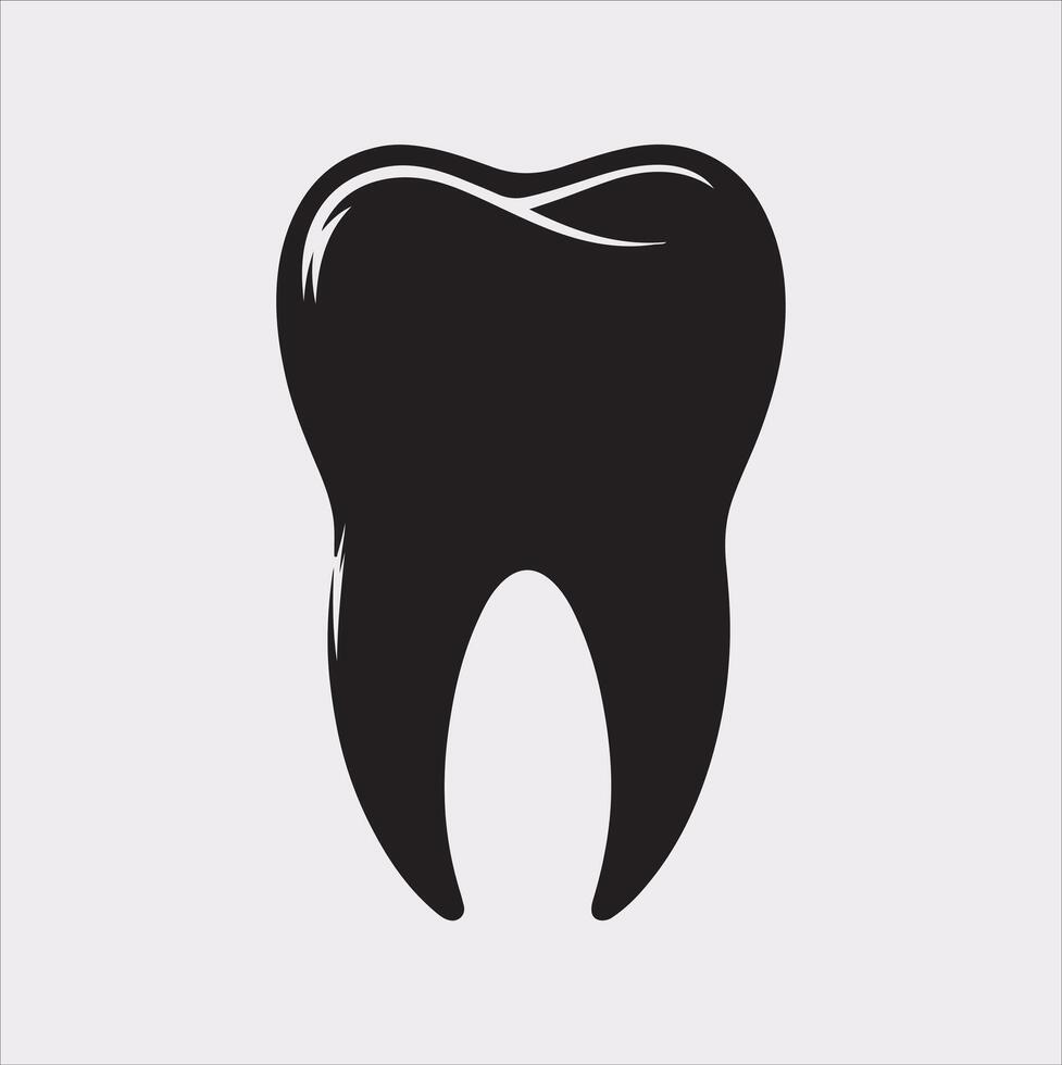 Tooth silhouette on white background vector
