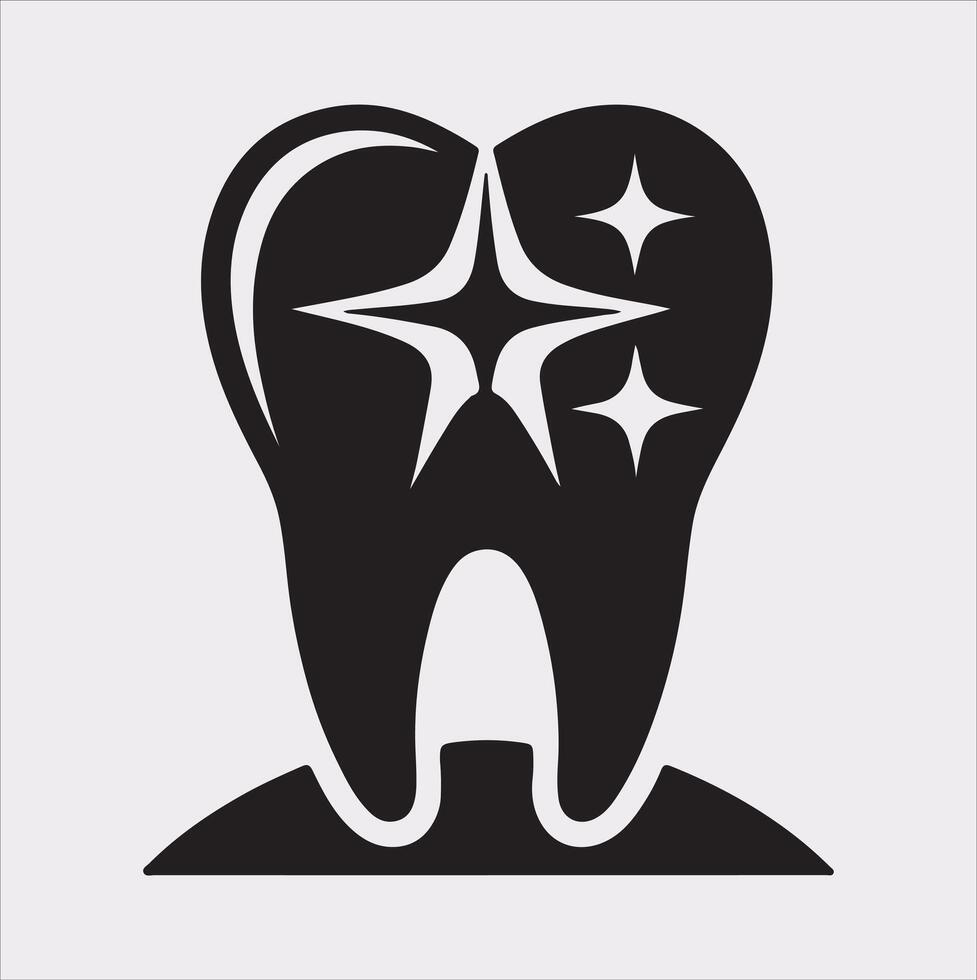 Tooth silhouette on white background vector