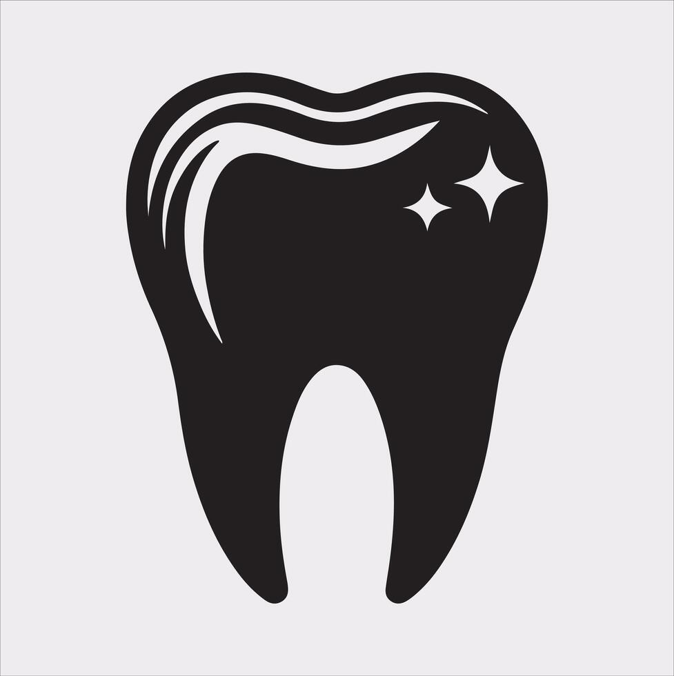 Tooth silhouette on white background vector