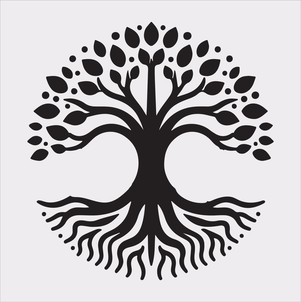 tree logo silhouette on white background vector