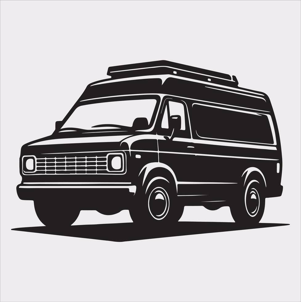 van silhouette on white background vector