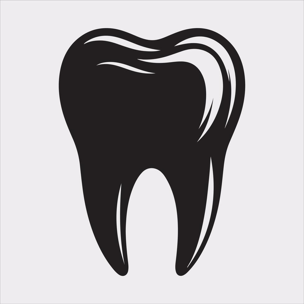 Tooth silhouette on white background vector
