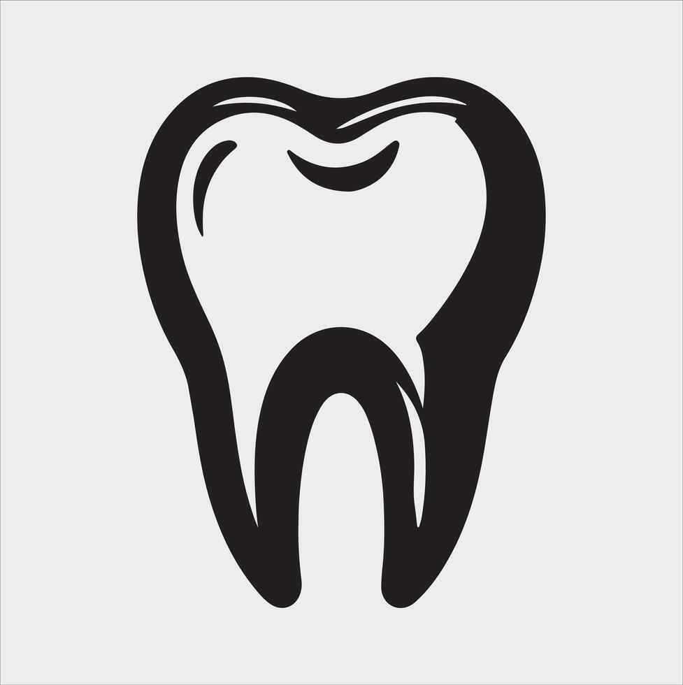 Tooth silhouette on white background vector