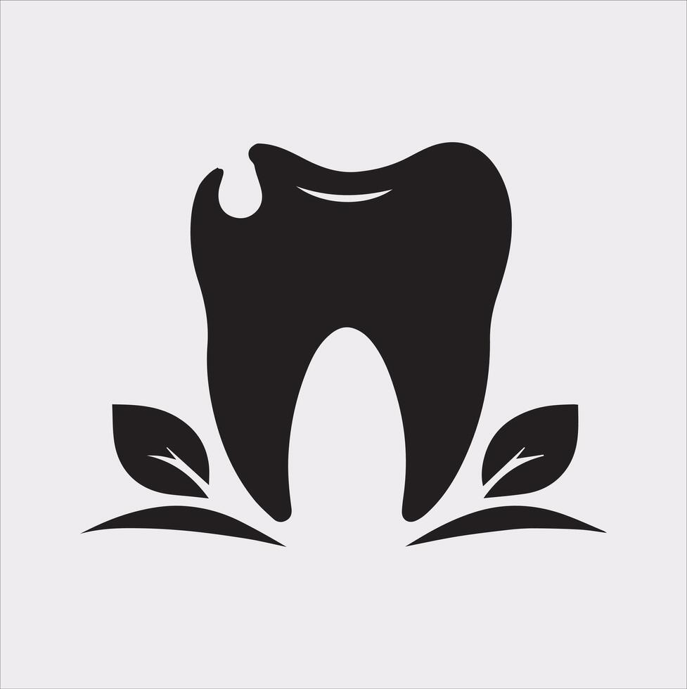 Tooth silhouette on white background vector
